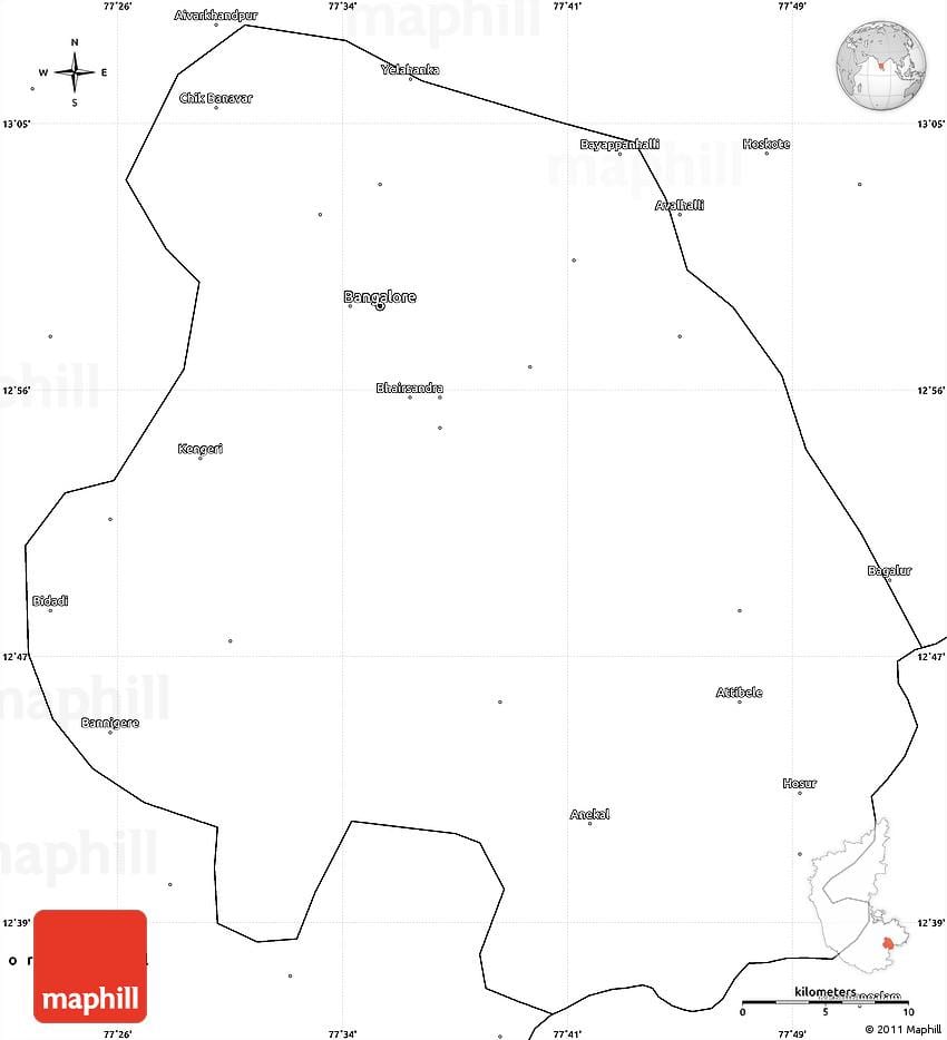 Bangalore carte de contour