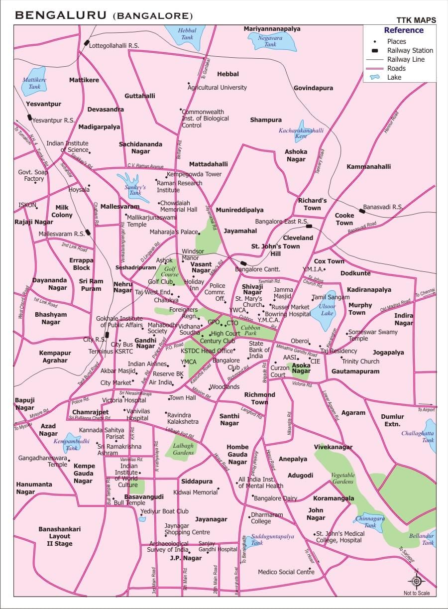 plan de la ville de Bangalore
