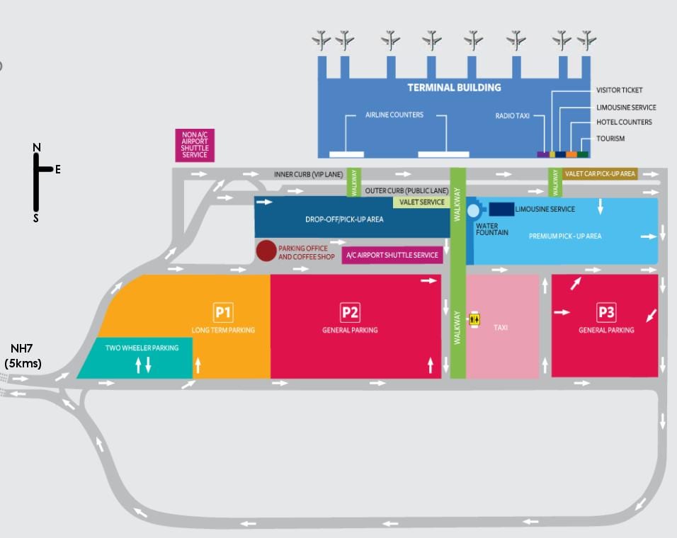 carte de l'aéroport de Bangalore