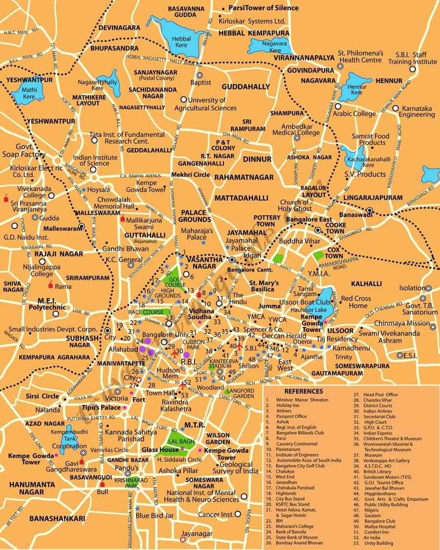 Bangalore sur la carte