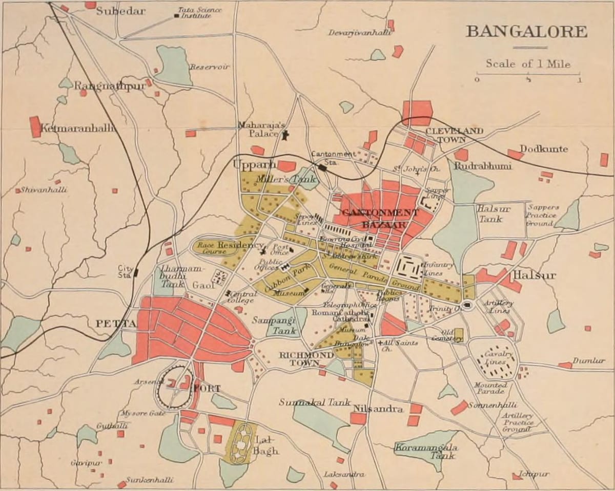 Bangalore vieille carte