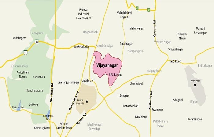 carte de Vijayanagar Bangalore