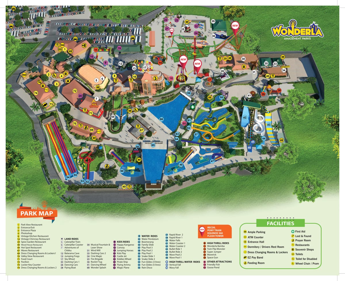 Bangalore Wonderla carte