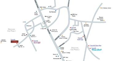 Carte électronique de la ville de Bangalore