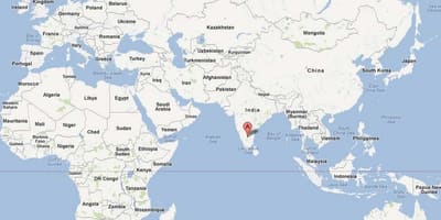 Bangalore dans la carte du monde
