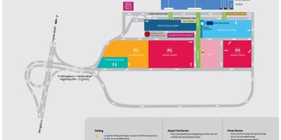 L'aéroport de Bangalore sur la carte