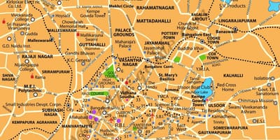 Banglore lieux touristiques de la carte