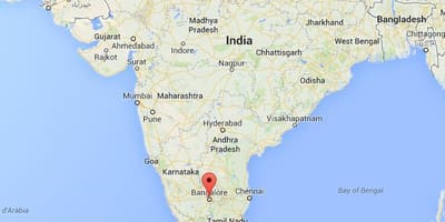 De Bangalore en inde, carte