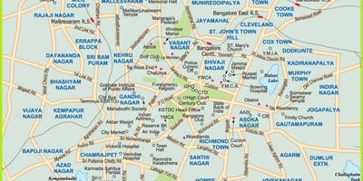 La carte de Bangalore