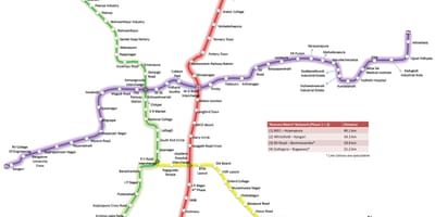 Bmrcl la carte de l'itinéraire
