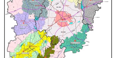 Bangalore carte avec des zones