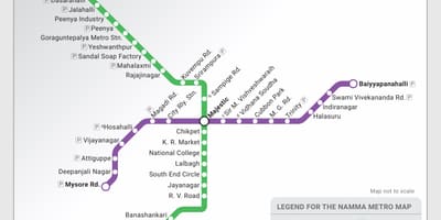 Namma de métro la carte de l'itinéraire